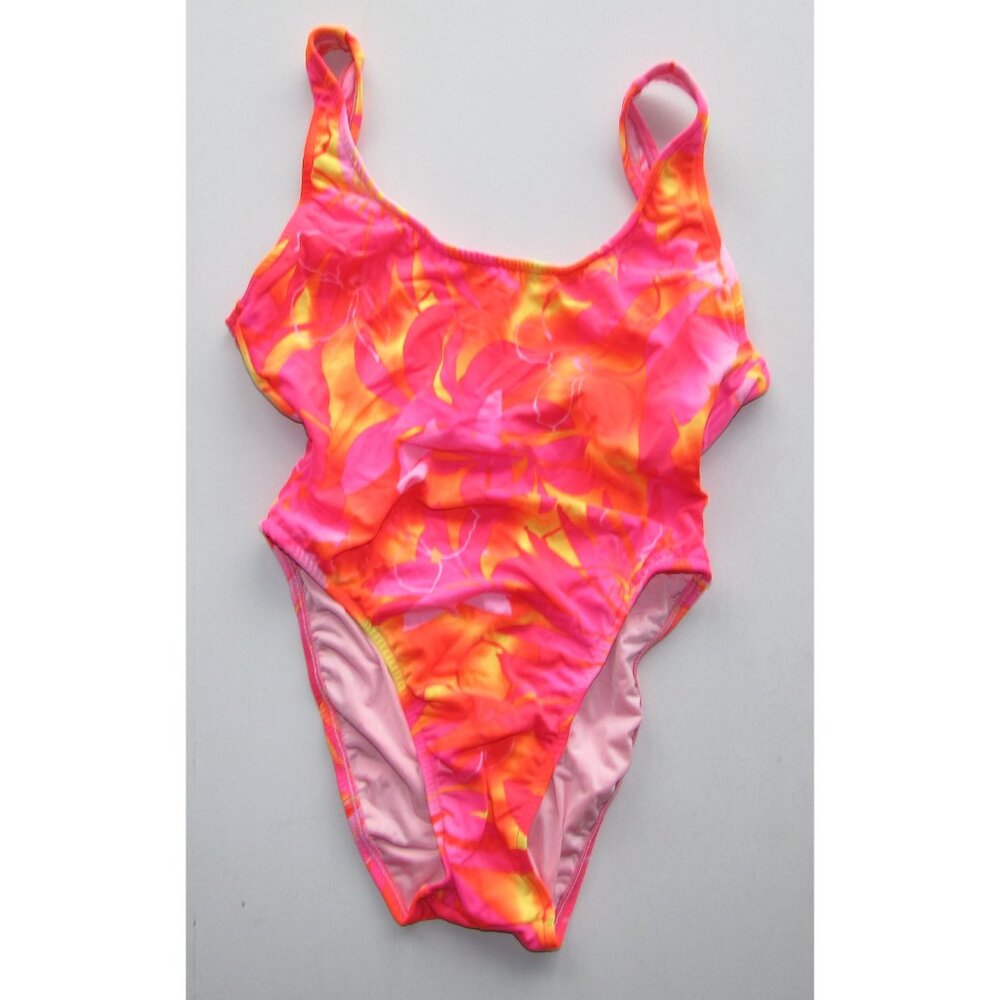 Ujena High Cut Leg Pink Floral 1 Piece Swimsuit - Sz 8 - NEW